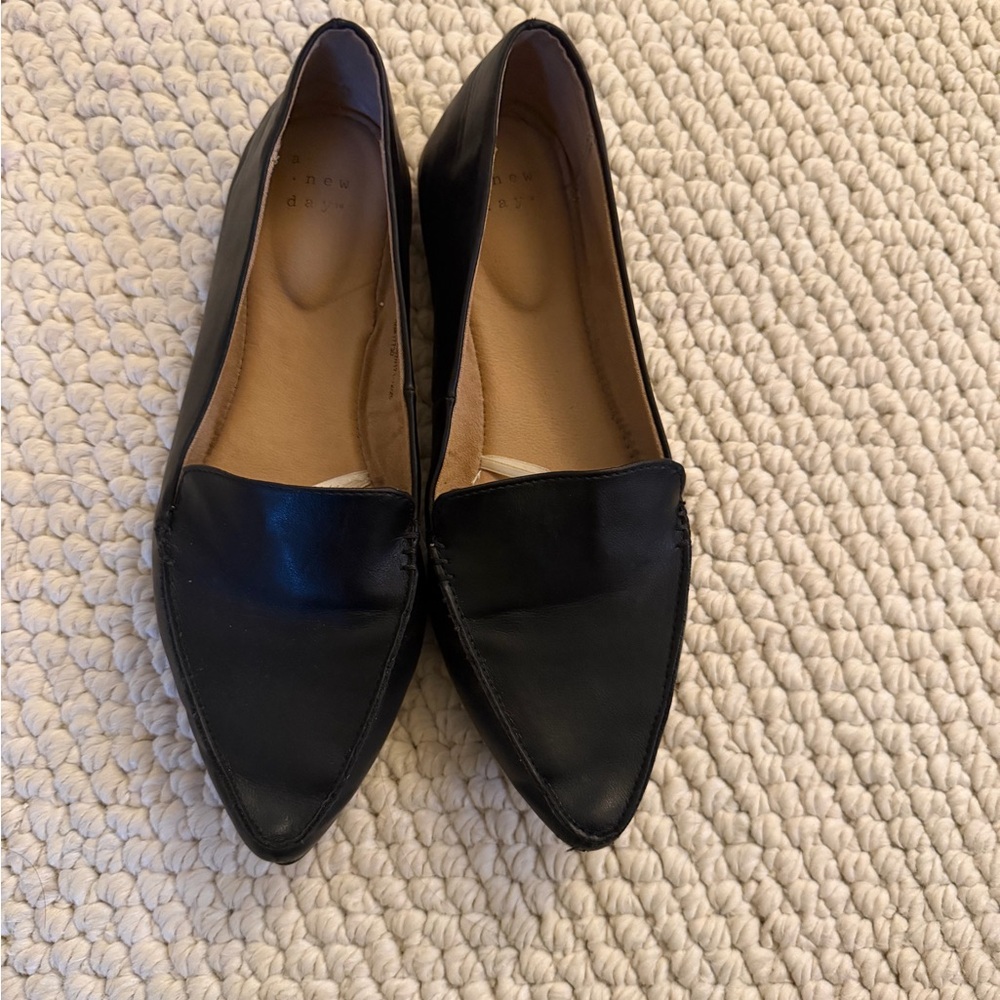 a new day Black Pointed Toe Slip-On Loafers